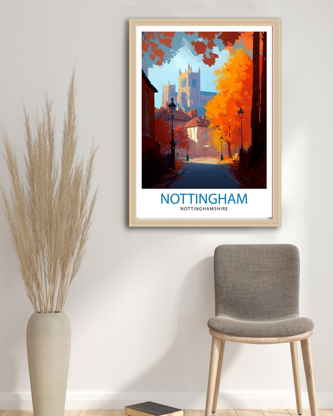 Nottingham Nottinghamshire Travel Poster, UK Place Print - Image 3