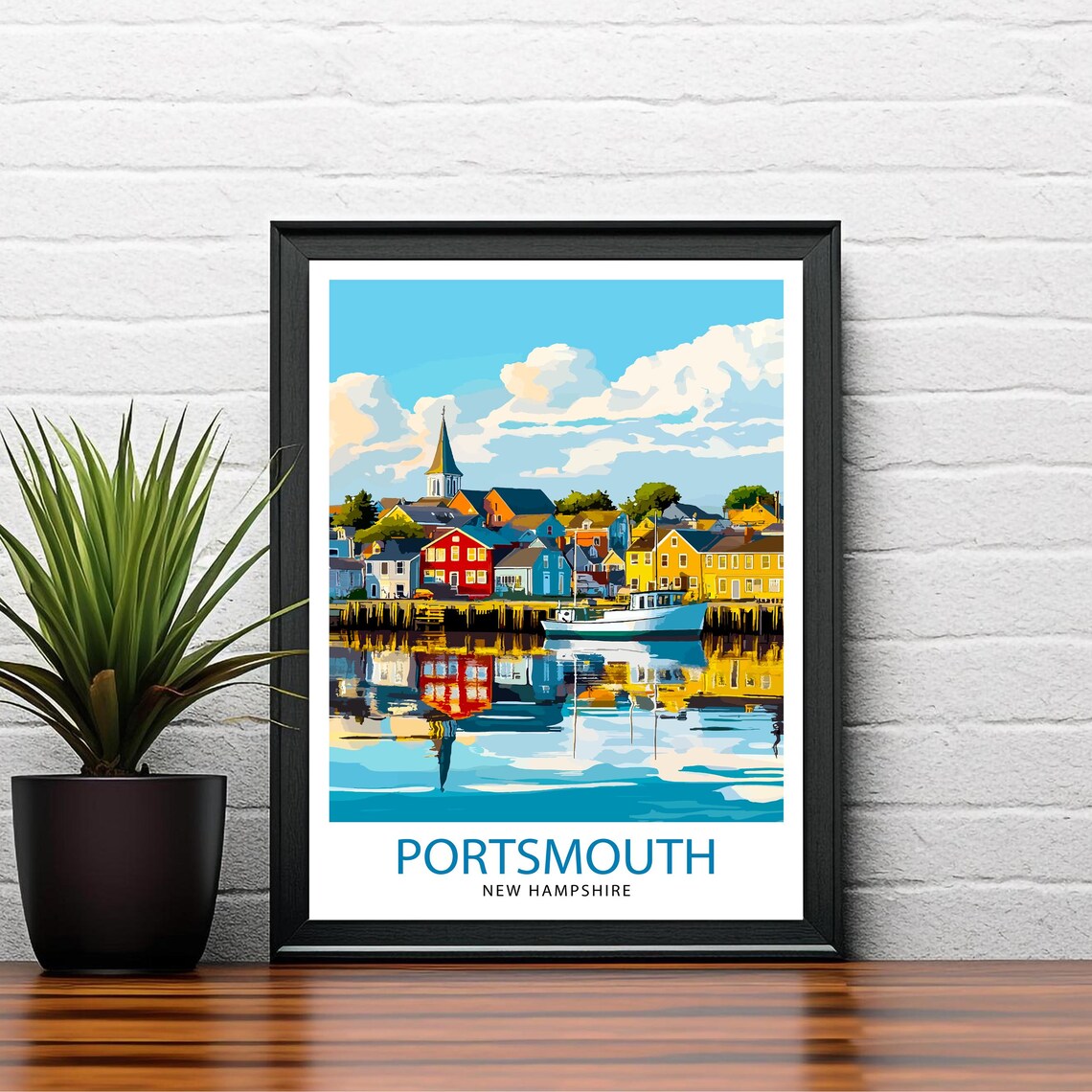 Portsmouth New Hampshire Travel Poster, Coastal City - Image 2
