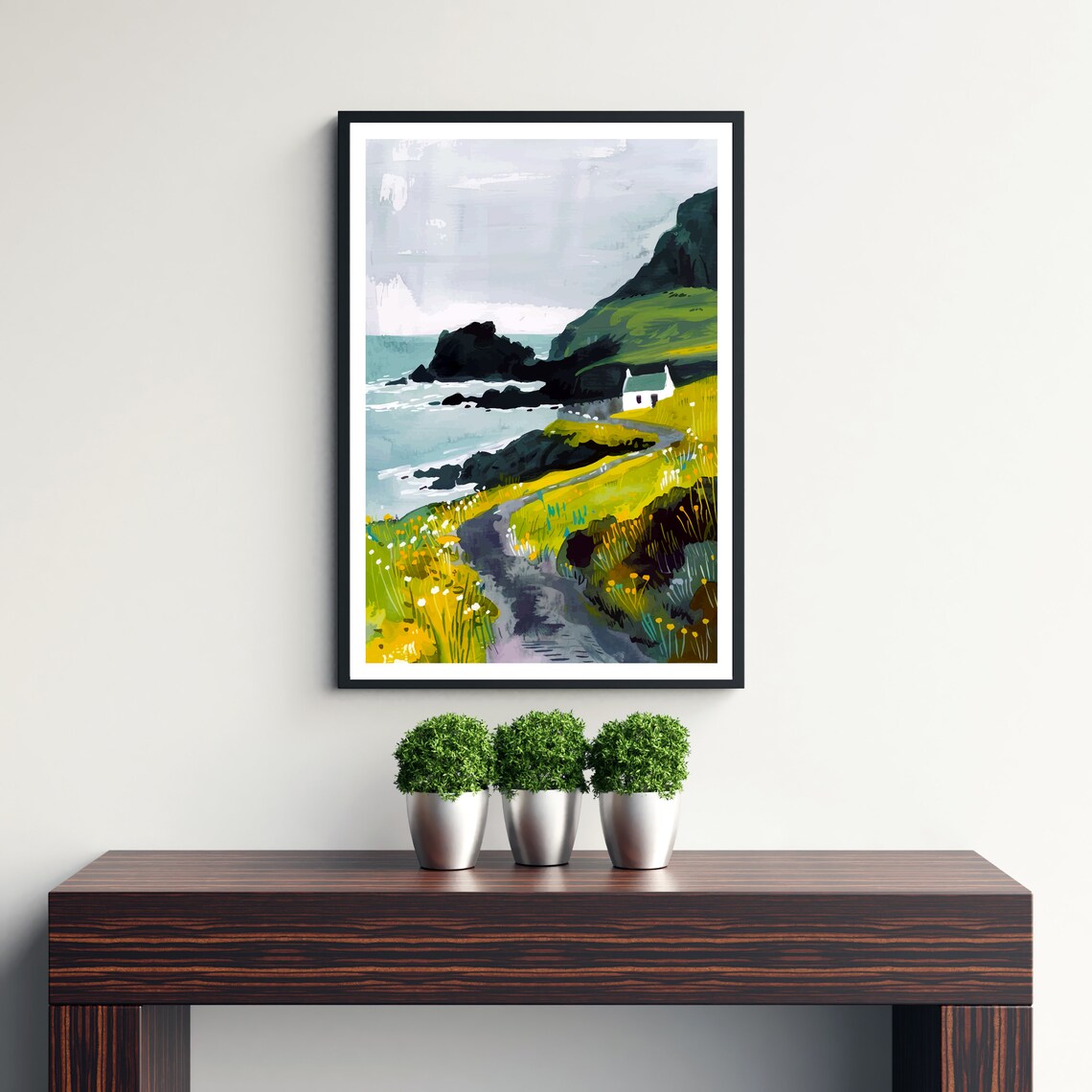Isle of Skye Scotland Coastal Cottage and Rocky Cliffs Poster - Image 3