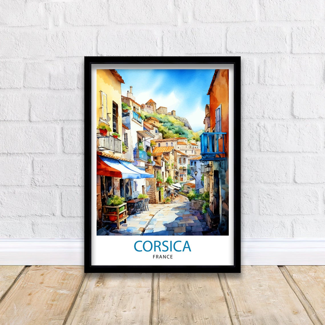 Corsica France Travel Print Corsica Wall Decor Corsica Poster France Travel Prints Corsica Art Print Corsica Illustration Corsica Wall Art - Image 2