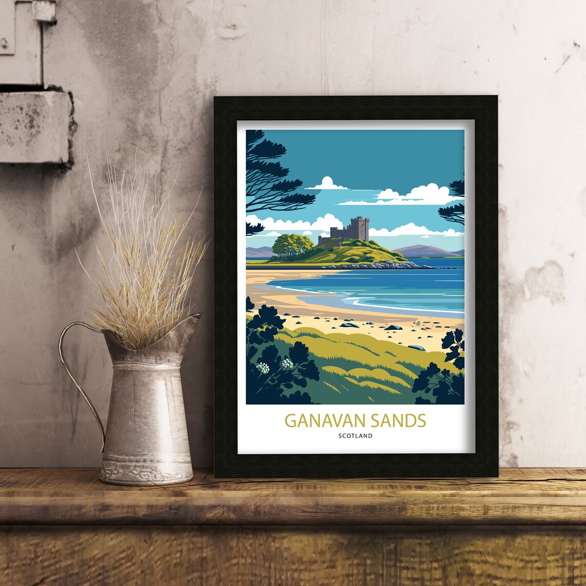 Ganavan Sands Dunstaffnage Travel Poster, Oban - Image 2