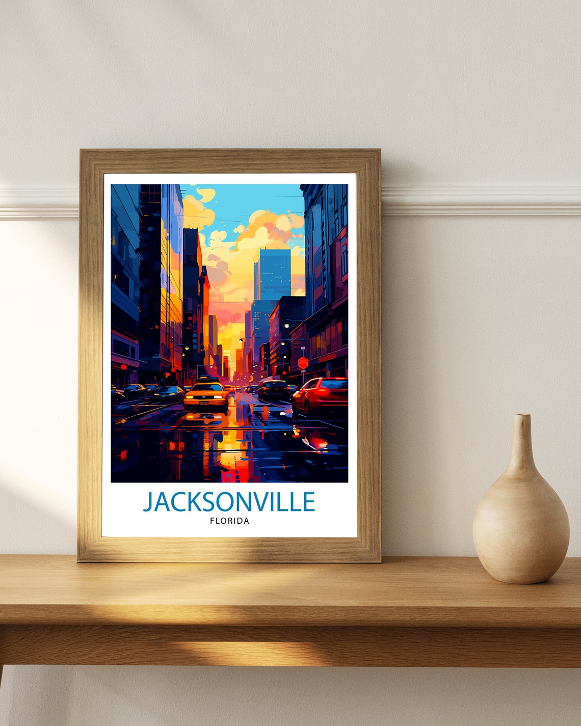 Jacksonville Florida Travel Print Jacksonville Wall Decor Jacksonville Poster Usa Travel Prints Jacksonville Art Print Jacksonville - Image 3
