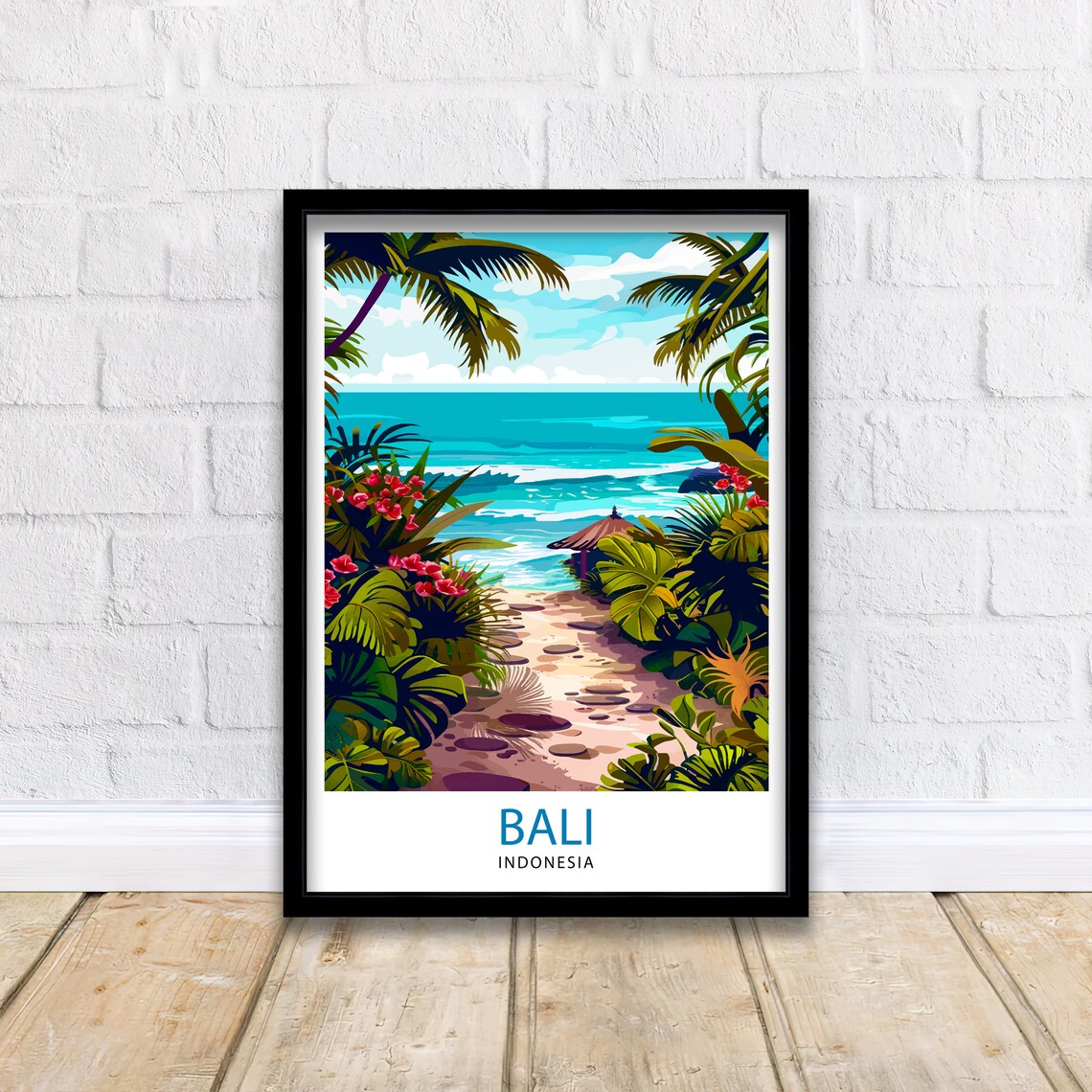 Bali, Indonesia Travel Poster for Asia Decor