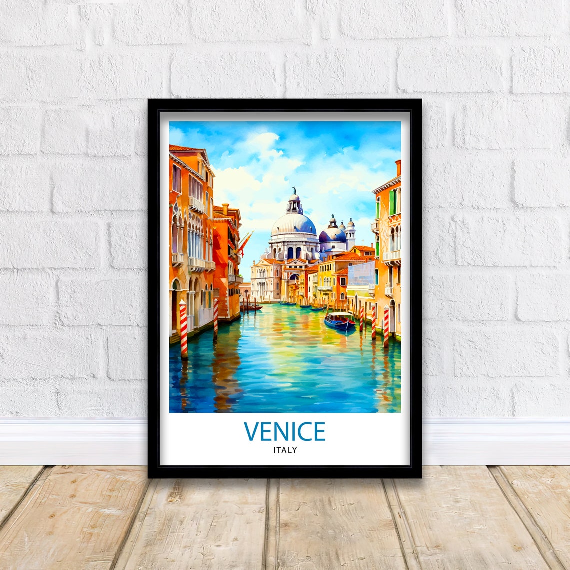 Venice Travel Print Venice Wall Decor Venice Home Living Decor Venice Italy City Print Capital City Venice Canal Poster Venice Illustration - Image 2