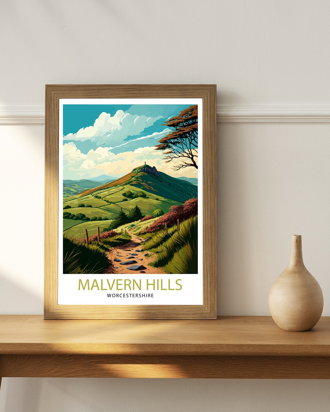 Malvern Hills Herefordshire Travel Poster - Image 3