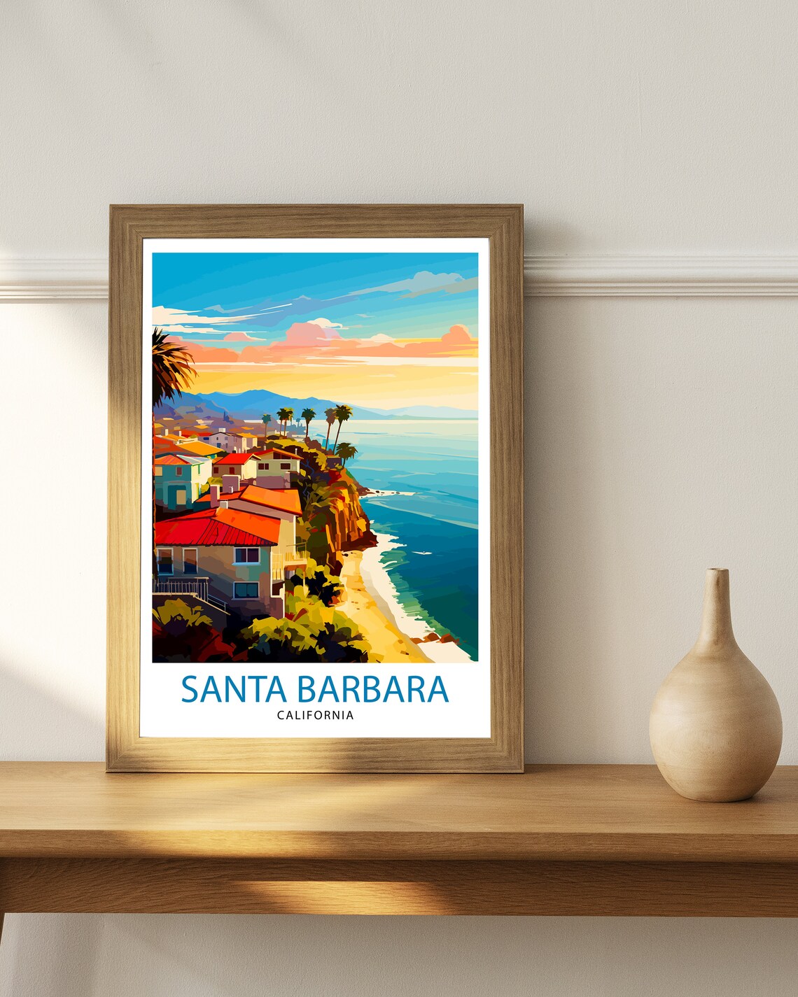 Santa Barbara California Travel Poster, Coastal Decor - Image 2
