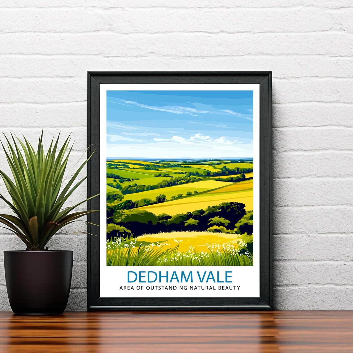 Dedham Vale England Golden Summer Rolling Countryside Hills Poster - Image 2