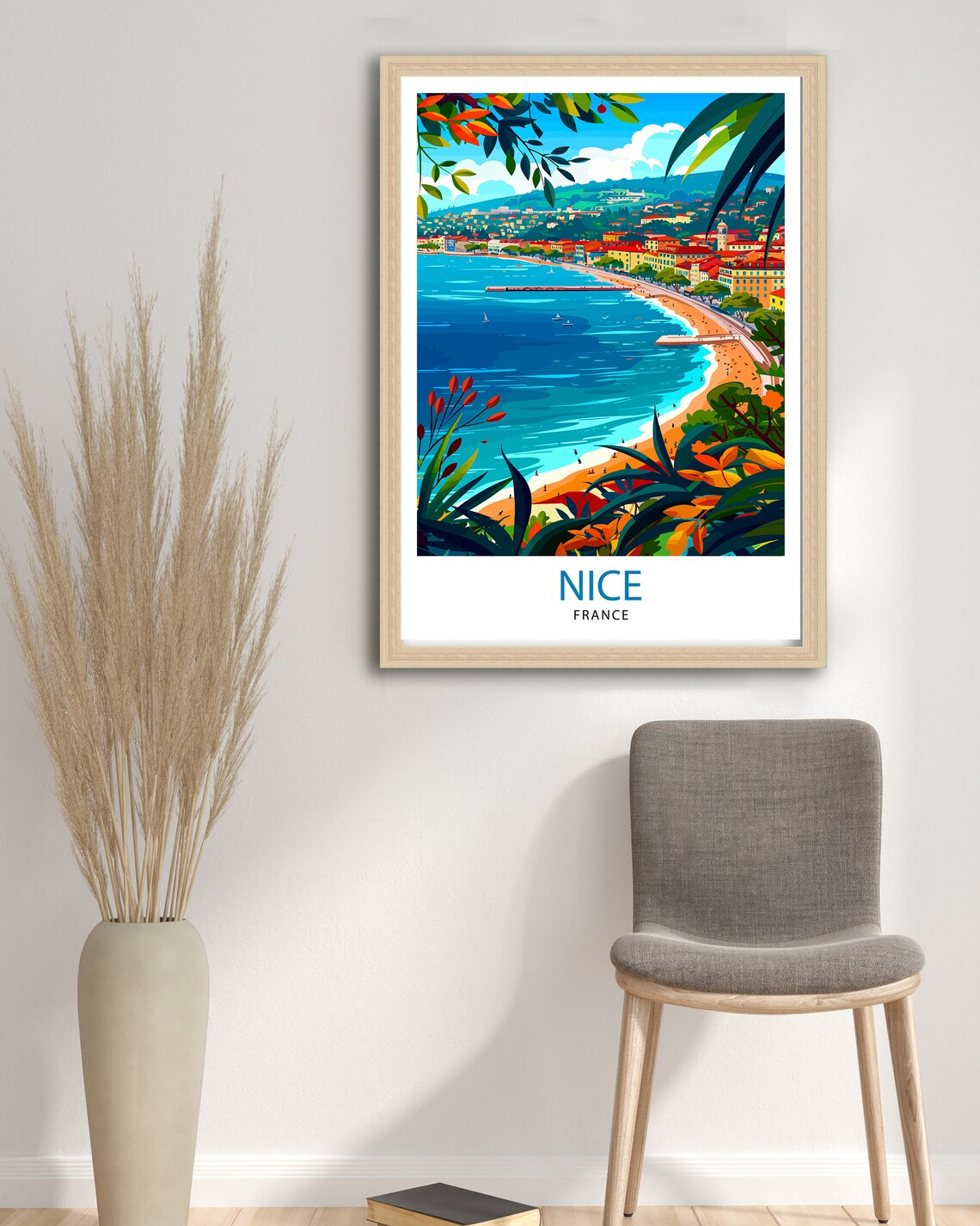Nice France Illustration French Riviera Travel Poster - Image 2