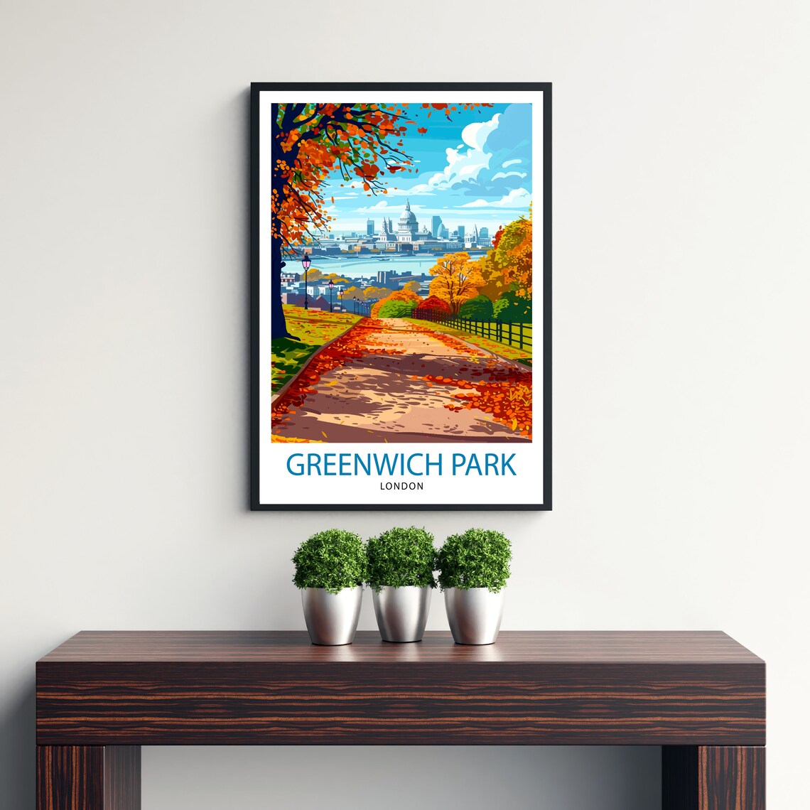Greenwich Park London Travel Poster, UK Landmark - Image 3