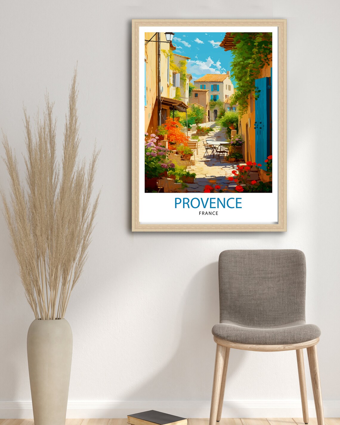 Provence France Sunlit Village Alley Colorful French Art Poster - Image 3