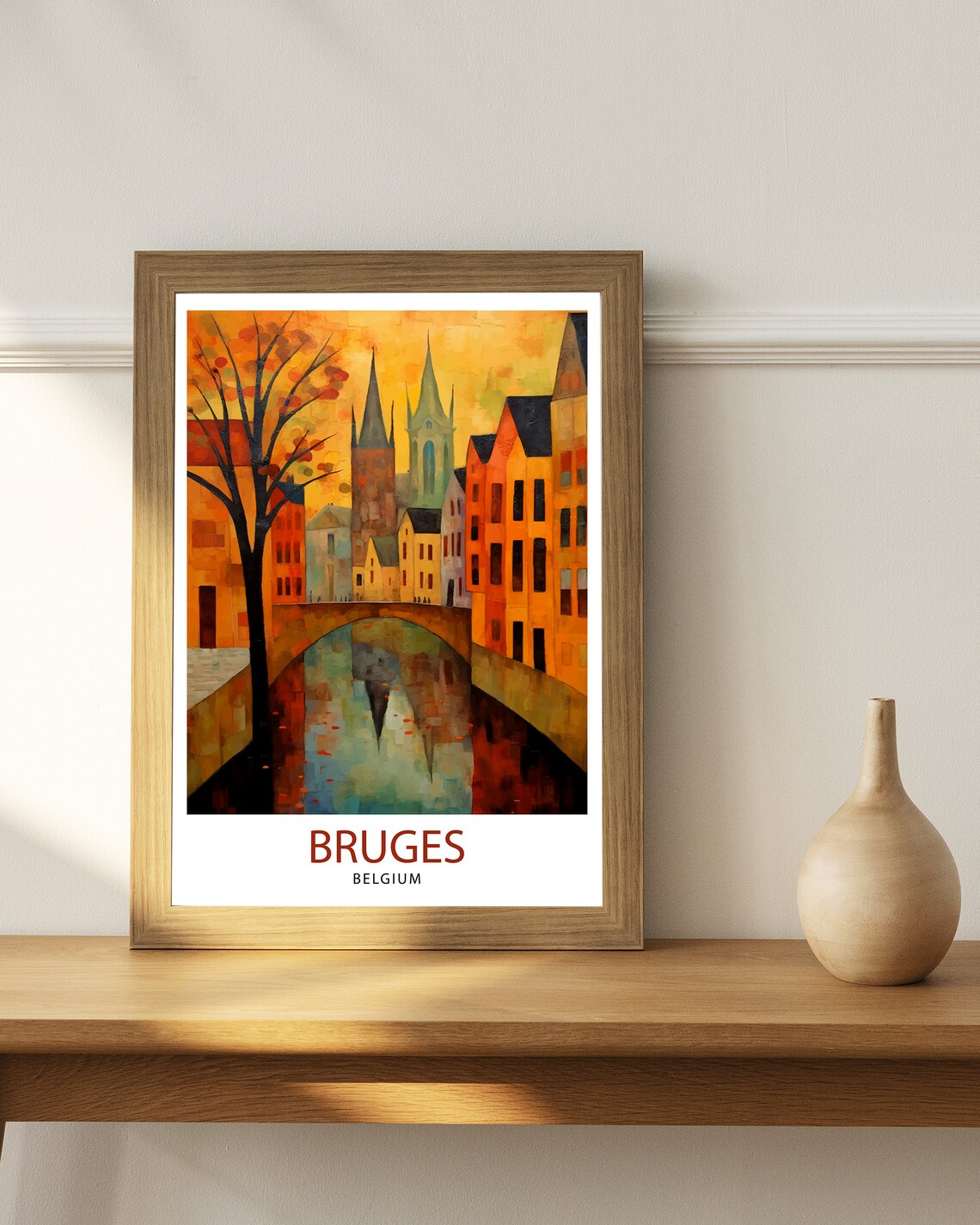 Bruges Belgium Vintage Travel Poster, Wall Decor - Image 2