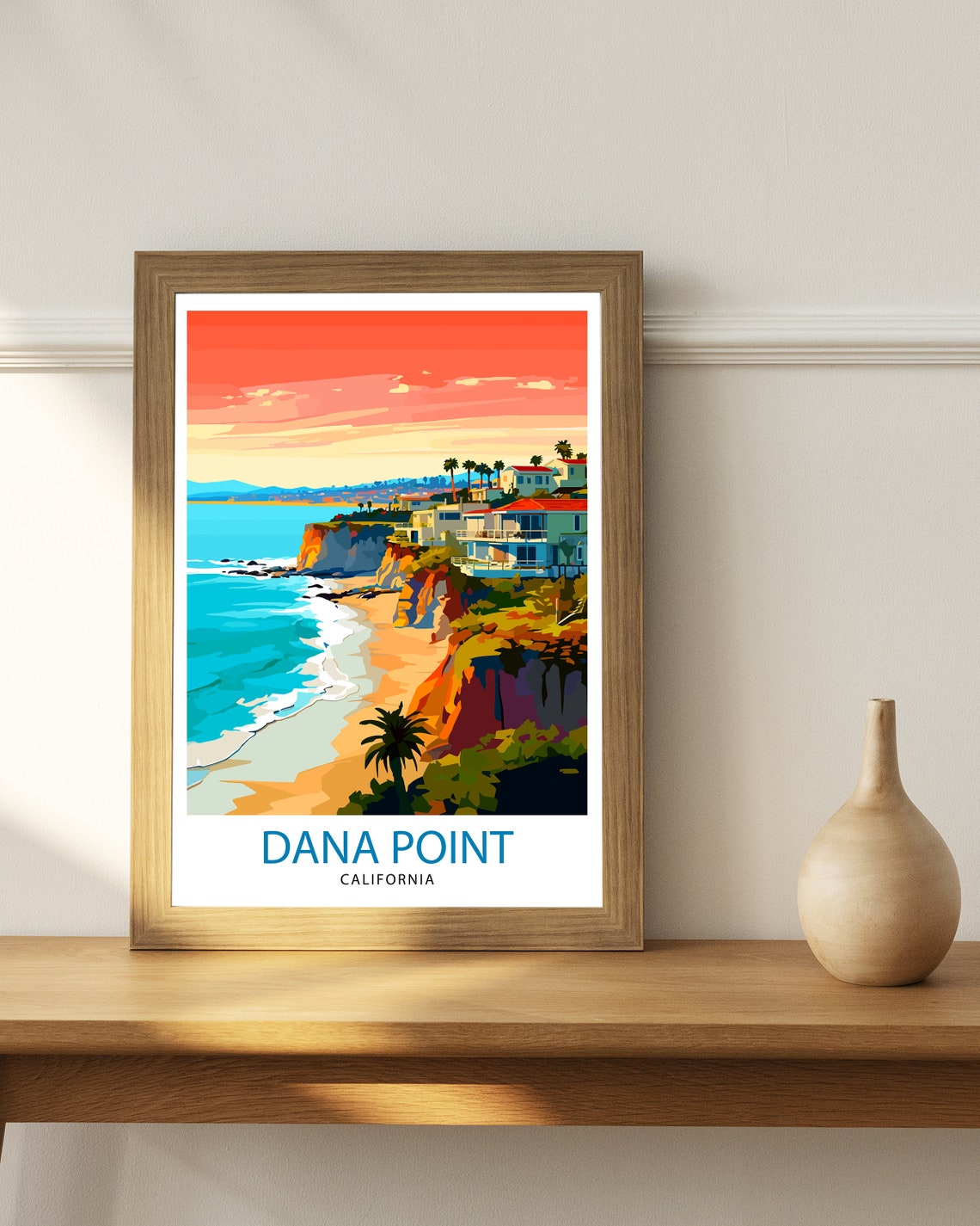 Dana Point California Coastal Cliffs Ocean Sunset Beach Poster - Image 2