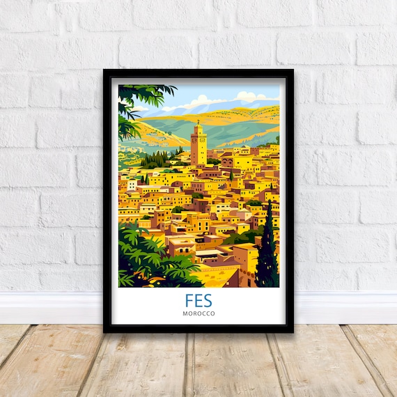 Fes Morocco Travel Print Wall Decor Wall Art Fes Wall Hanging Home Dcor Fes Gift Art Lovers Morocco Art Lover Gift Print Art