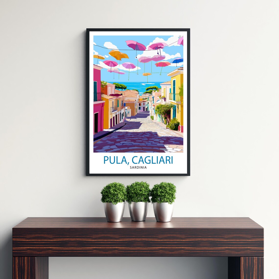 Pula and Cagliari Sardinia Travel Poster - Image 3
