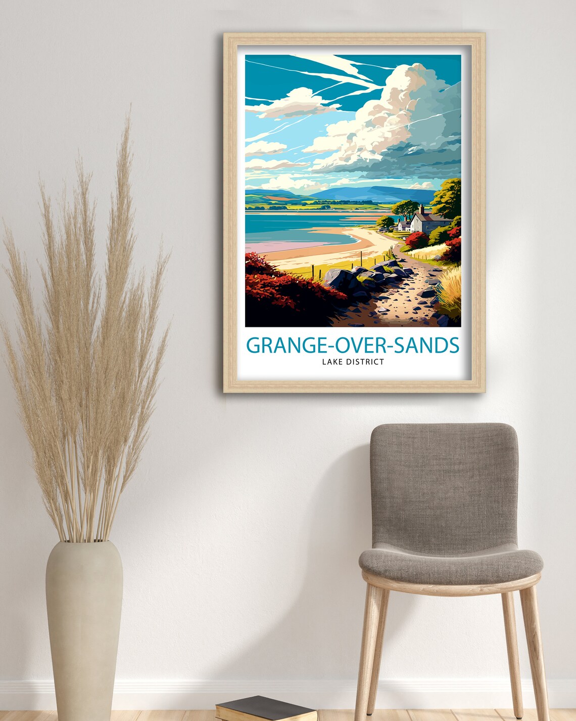 Grange Over Sands Lake District Travel Poster - Image 3