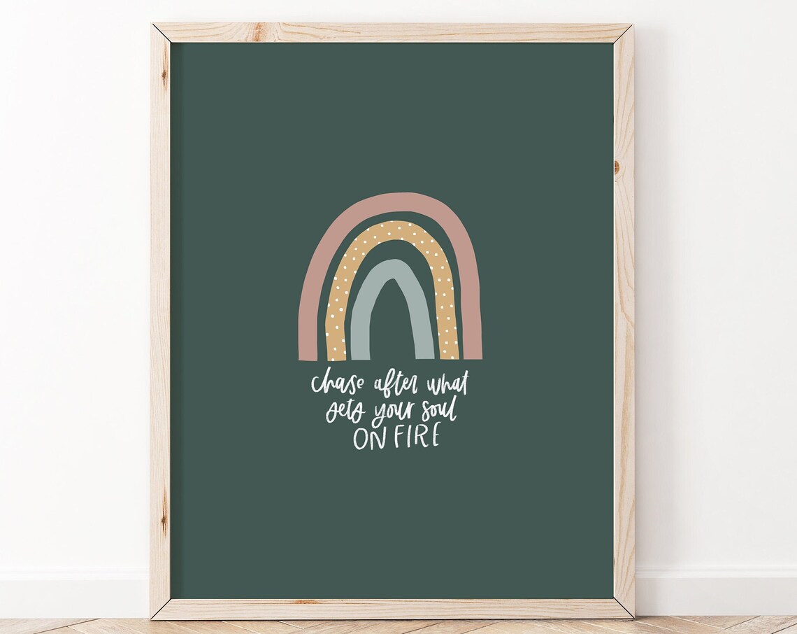 Affirmation Poster Positive Affirmations Wall Art Motivational Follow Your Dreams Chase After What Sets Soul On Fire