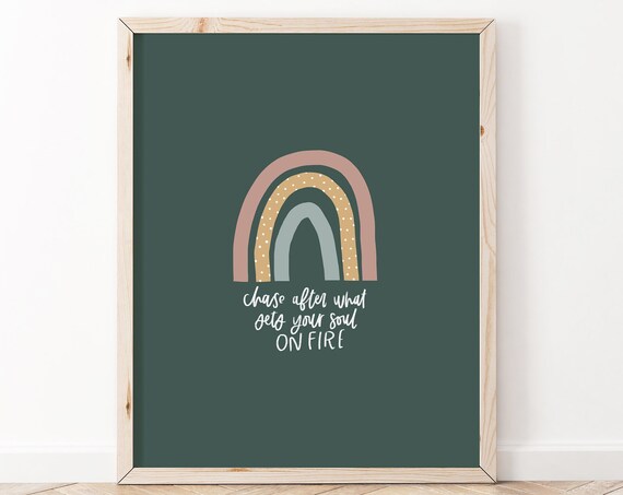 Affirmation Poster Positive Affirmations Wall Art Motivational Follow Your Dreams Chase After What Sets Soul On Fire