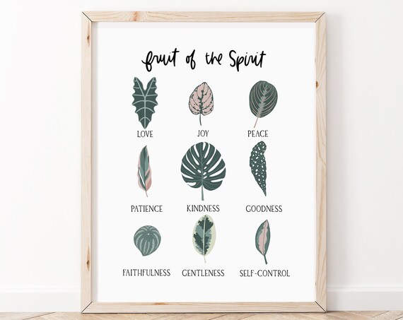 Fruit Of The Spirit Wall Art Christian Print Bible Verse Scripture Faith Nature