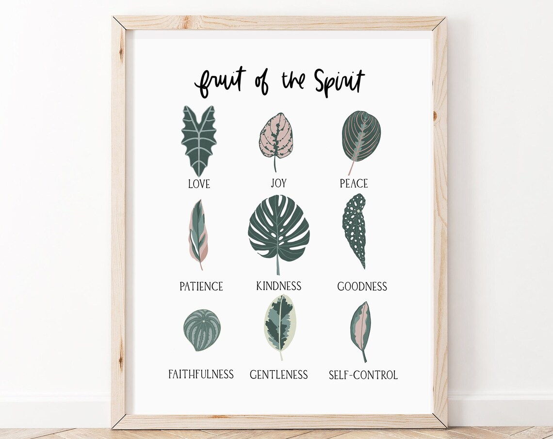 Fruit Of The Spirit Wall Art Christian Print Bible Verse Scripture Faith Nature