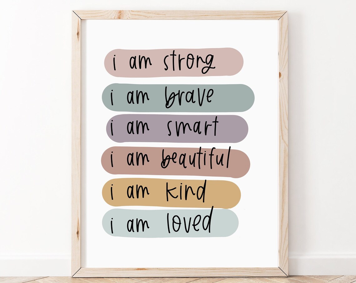 Positive Affirmation Poster, Kids Room Classroom Decor