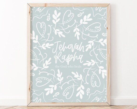 Jehovah Rapha The God Who Heals Sage Botanical Christian Poster