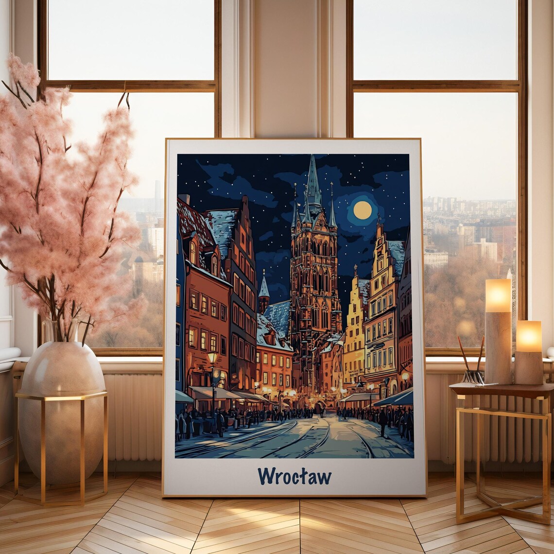 Wroclaw Poland Poster Travel Poland Wroclaw Polska Illustration Gift Polski Plakat European City Poster Wroclaw Print Poland Decor