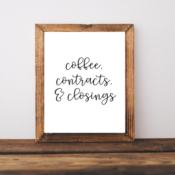 Realtor Coffee Contracts Closing Art Print