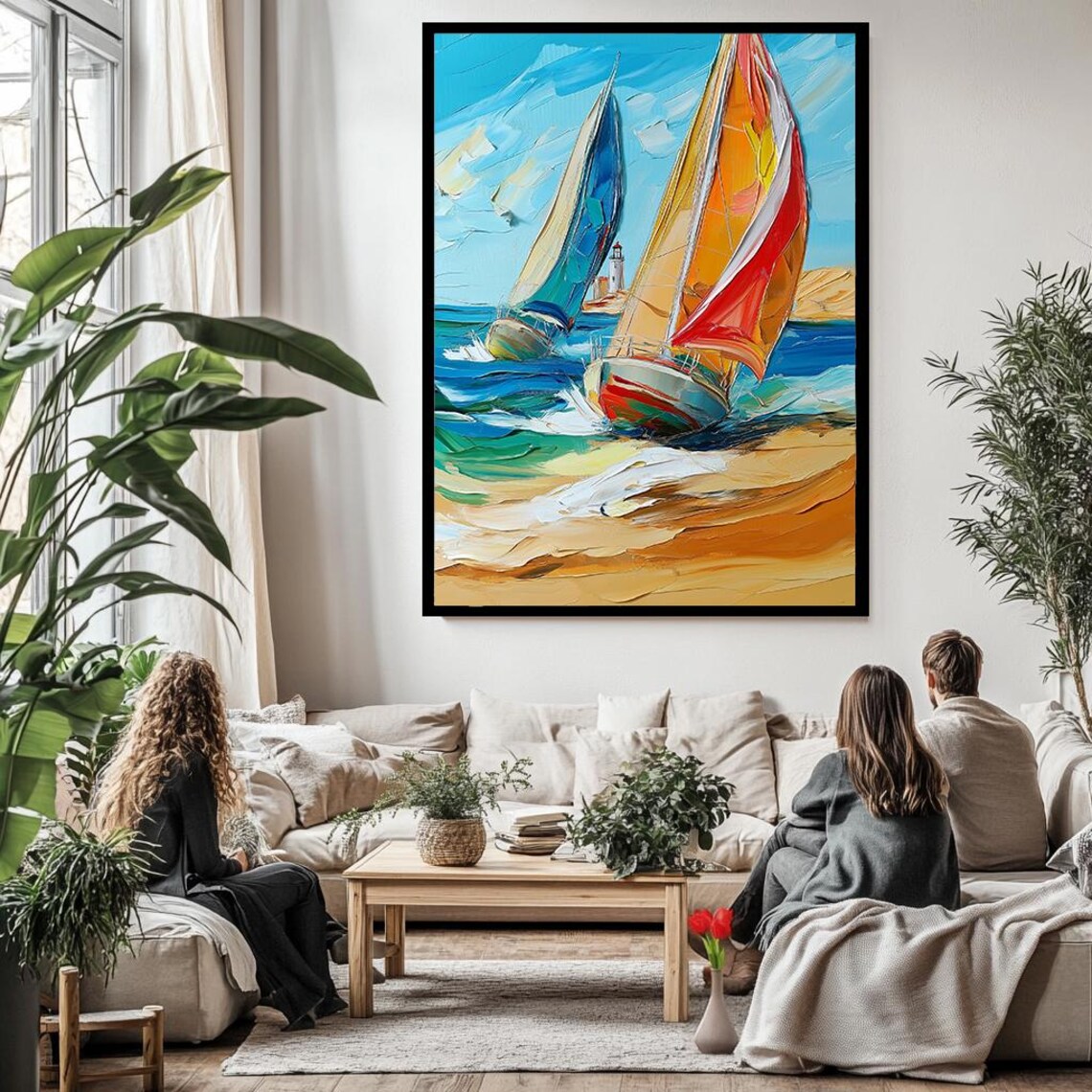 Colorful Sailing Boats Wall Art Vibrant Nautical Decor For Coastal Homes - Image 3