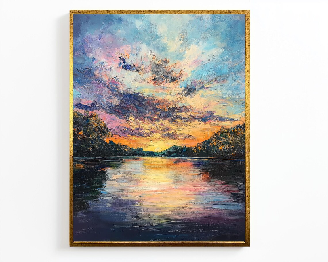 Serene River At Dusk, Peaceful Nature Landscape - Image 4