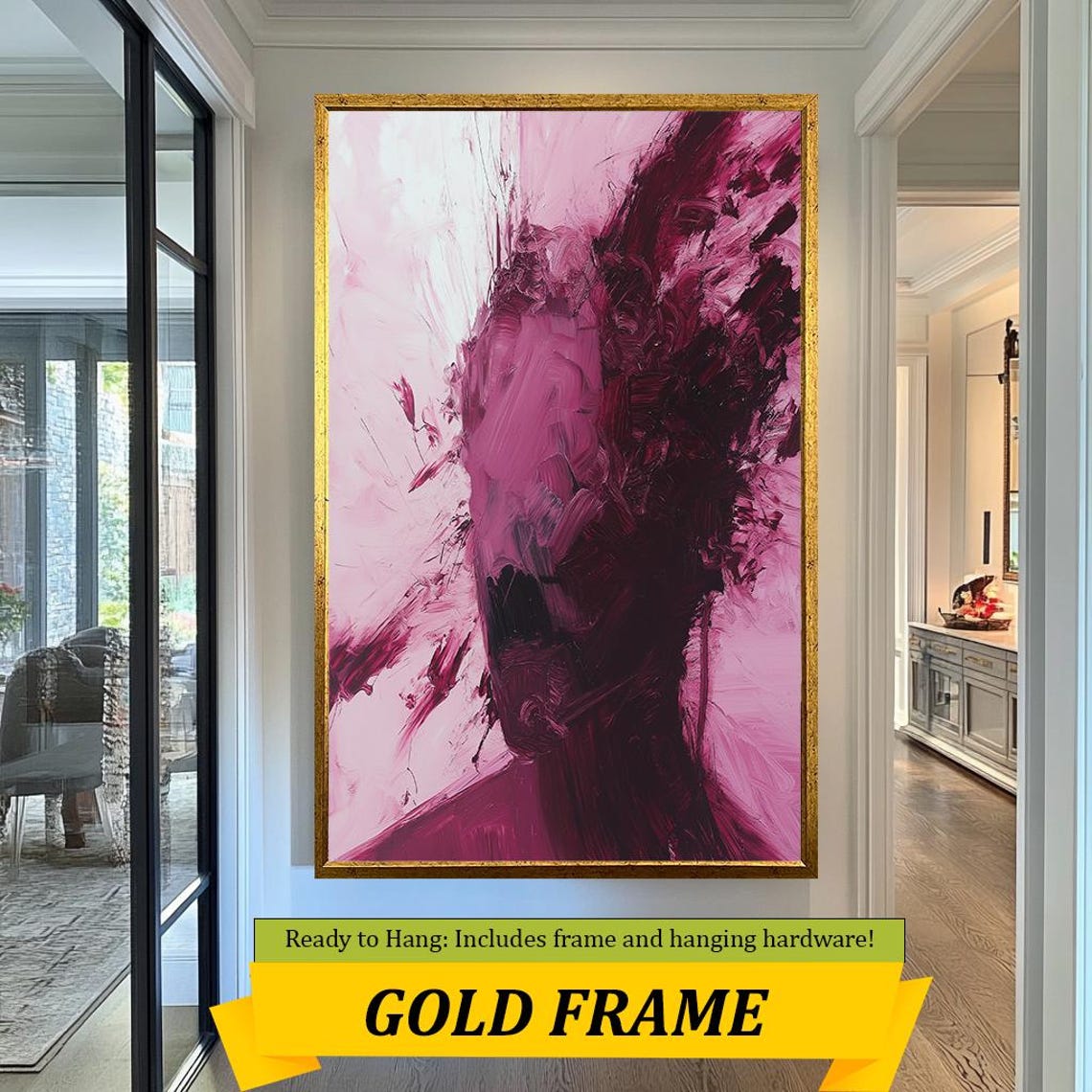 Magenta Pink Abstract Impasto Texture Bold Modern Art Poster - Image 5