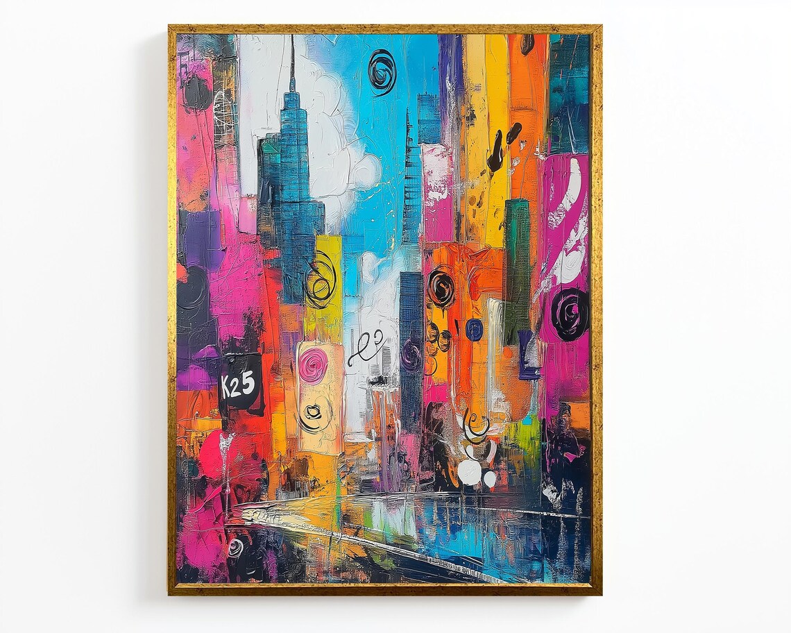 Cityscape Abstract, Urban Skyline Wall Art Print - Image 4