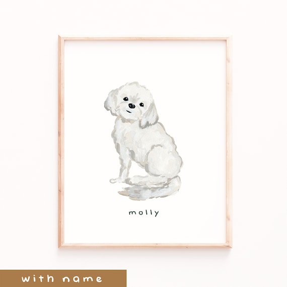 Havanese Pet Name Print, Christmas Gift Portrait