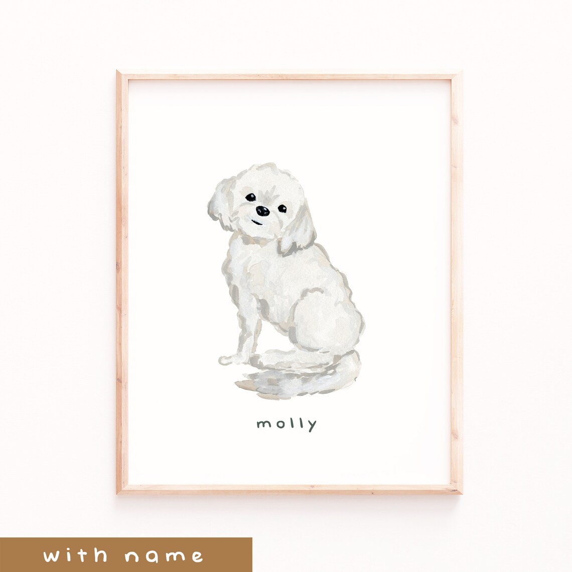 Havanese Pet Name Print, Christmas Gift Portrait