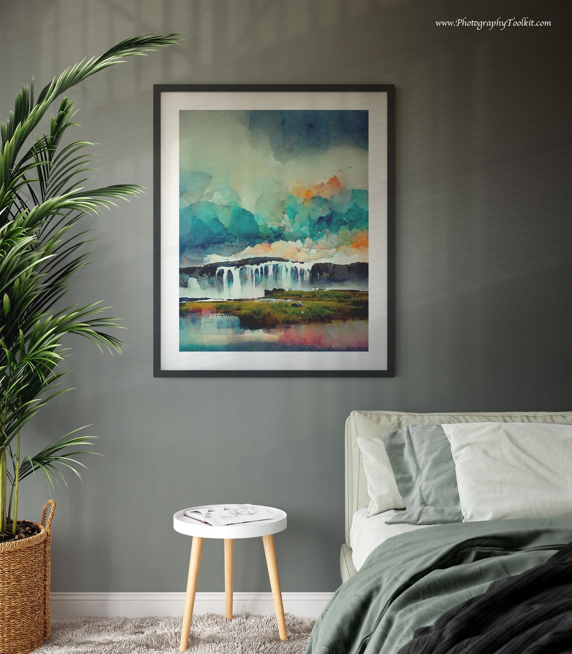 Godafoss Icelandic Waterfall Scandinavian Art Print - Image 3