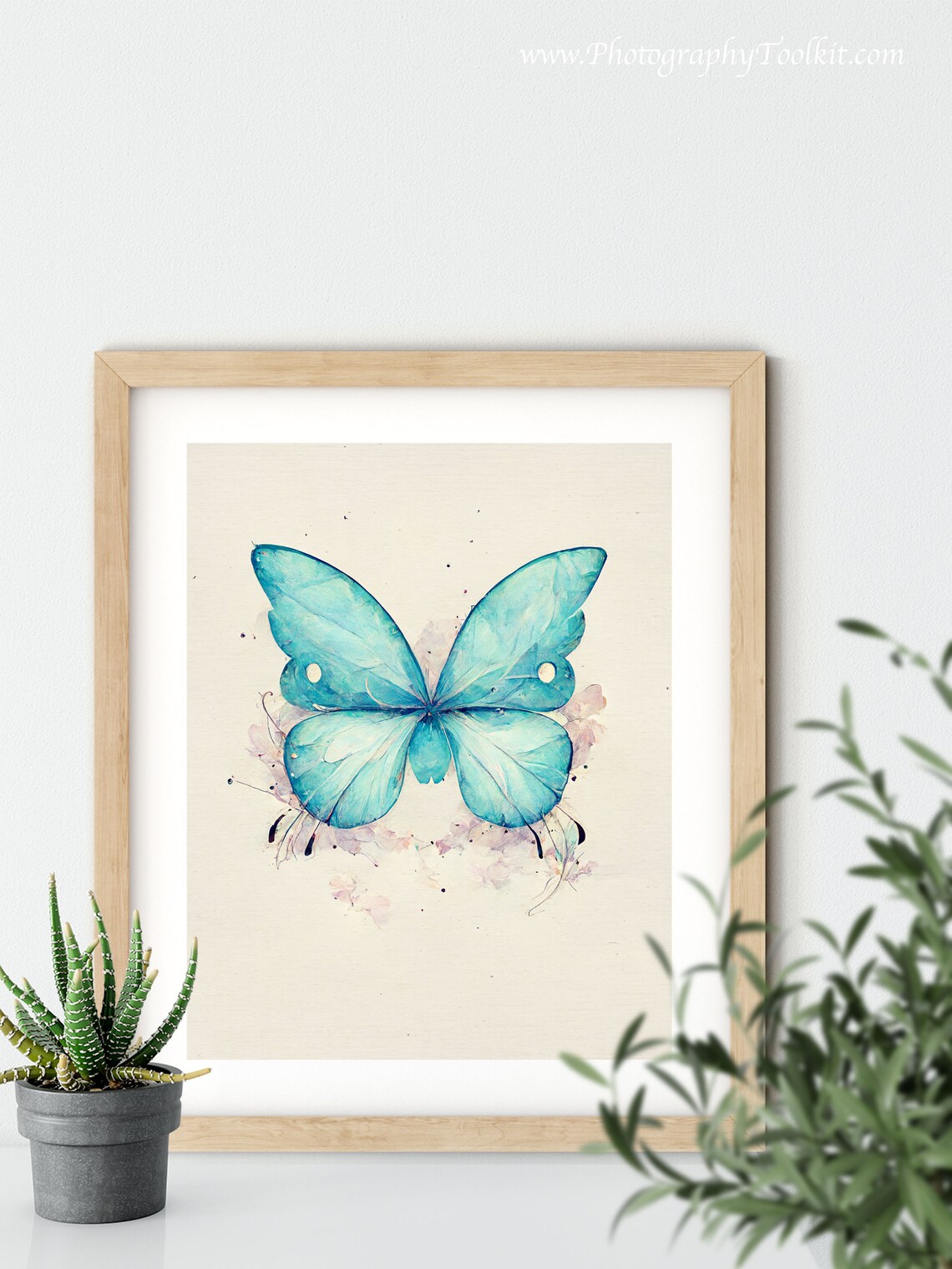 Blue Watercolor Butterfly Delicate Insect Botanical Nature Poster - Image 5