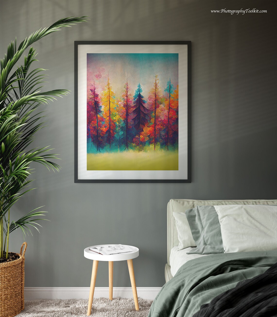 Spring Landscape Forest Art Print, Pine Tree Scene - Image 3