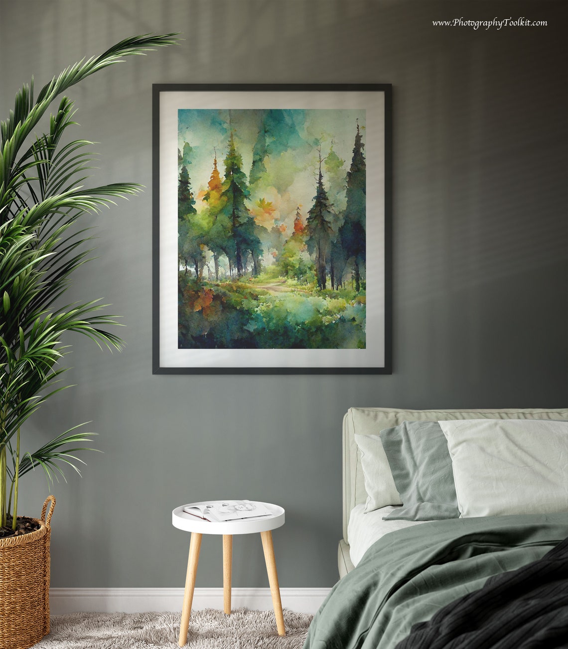 Forest Print Landscape Art Print Forest Art Print Forest Oil Painting Colorful Nature Art Woodland Art Nature Art Colorful Trees - Image 3