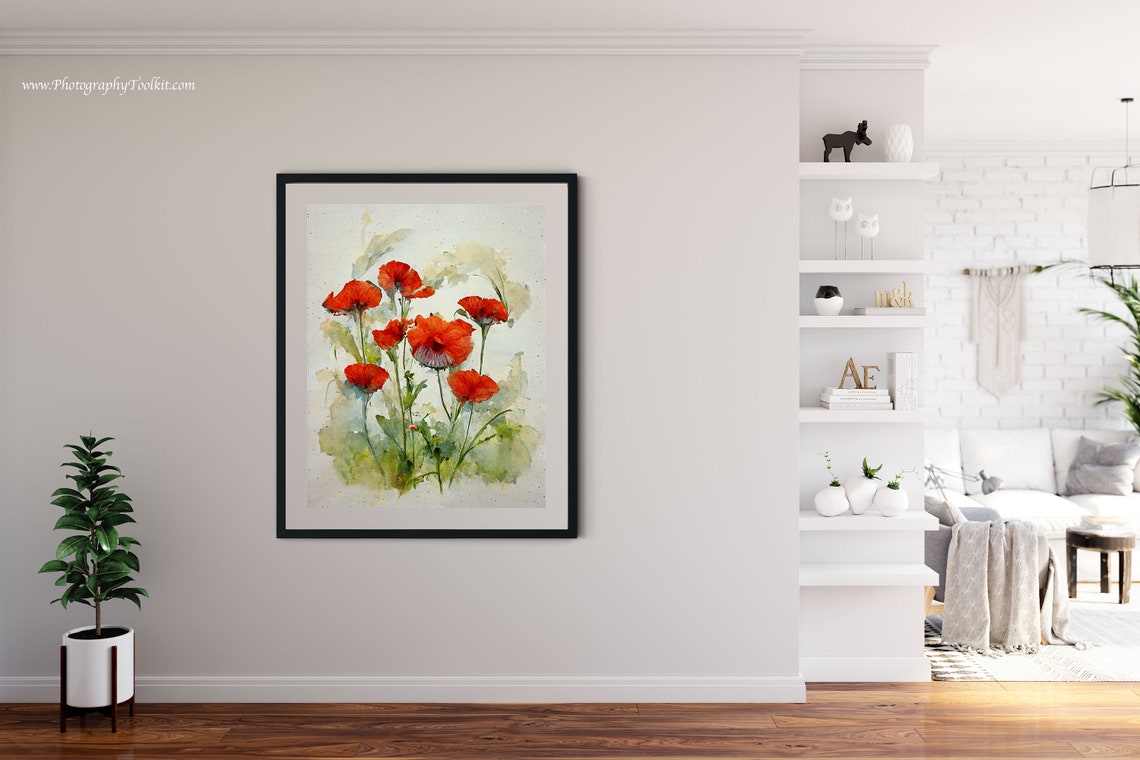 Red Poppies Print Poppy Flowers Art Poppies Watercolor Abstract Poppy Poppy Wall Art Farmhouse Wall Decor Poppy Painting Red Flowers - Image 4