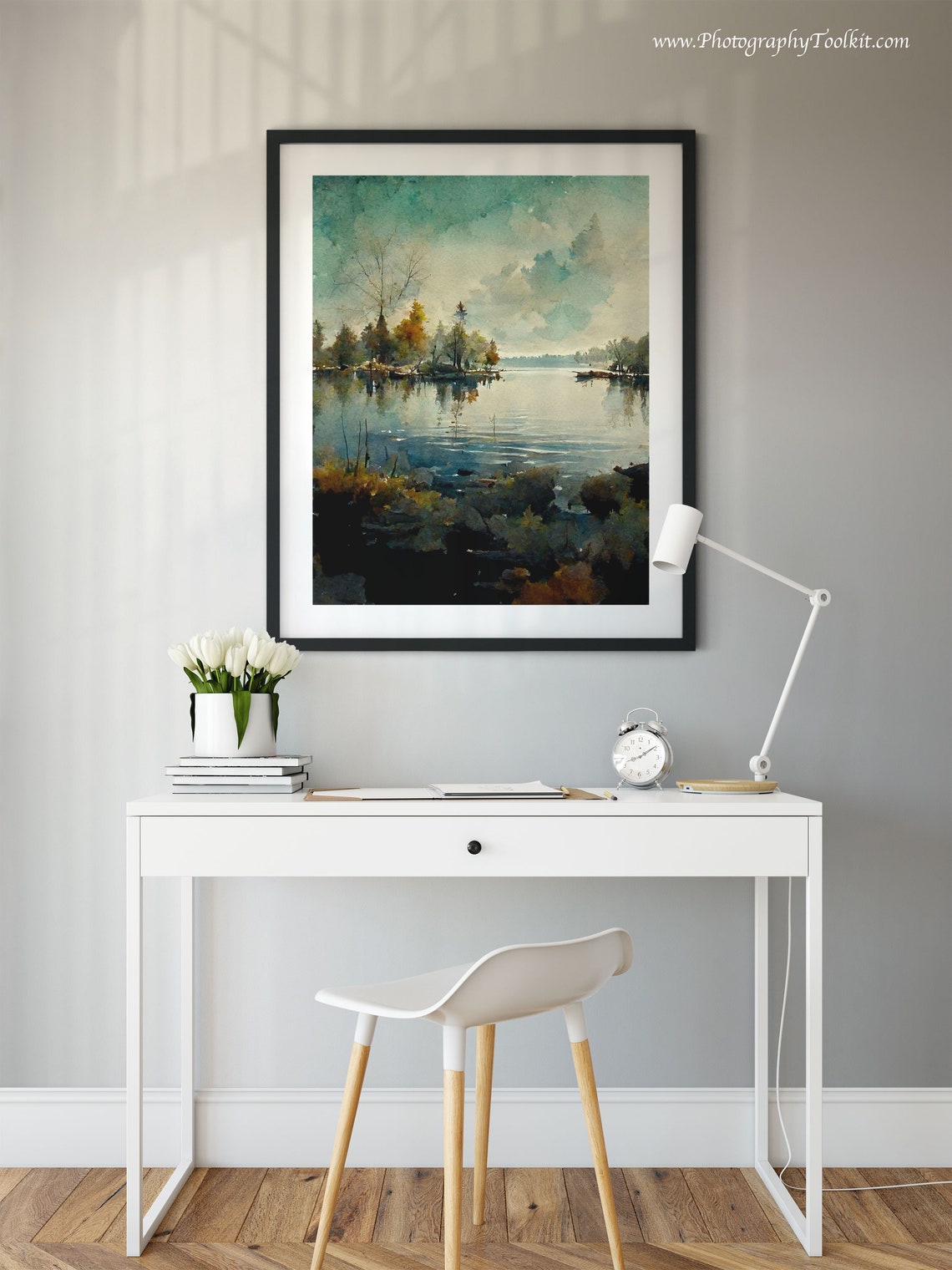 Lake House Wall Art Lake House Decor Lake House Art Lake Life Wall Art Lakehouse Wall Art Lake House Painting Neutral Lake Picture - Image 2