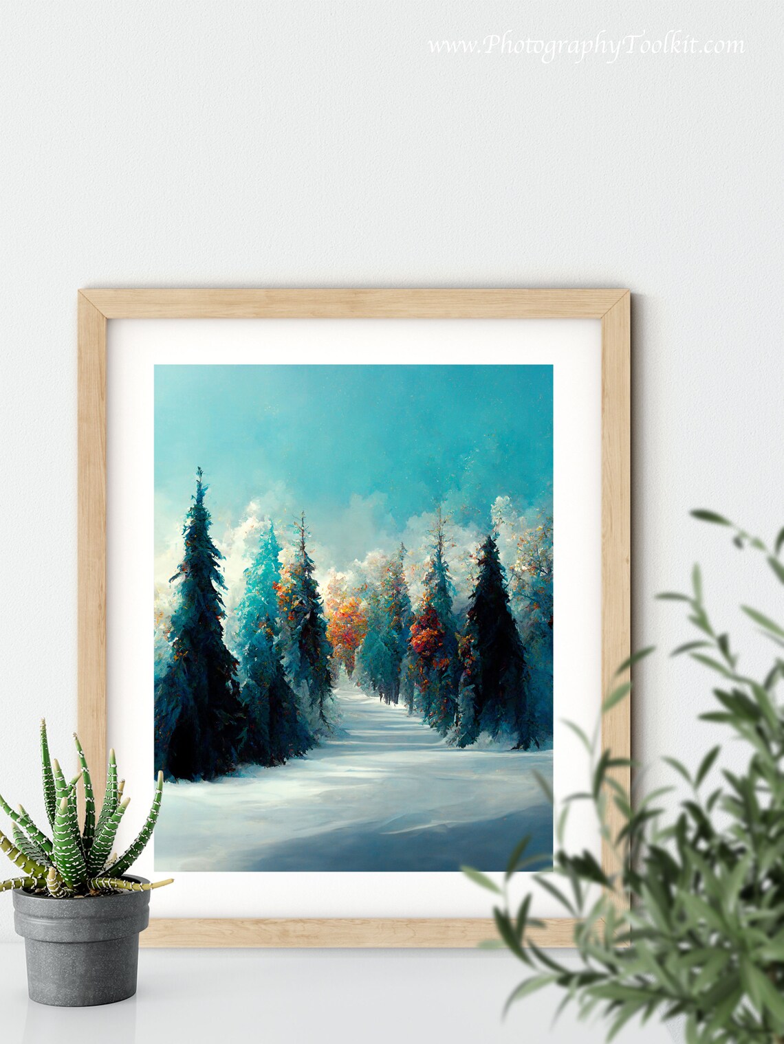 Forest Winter Landscape Watercolor Art Print - Image 5