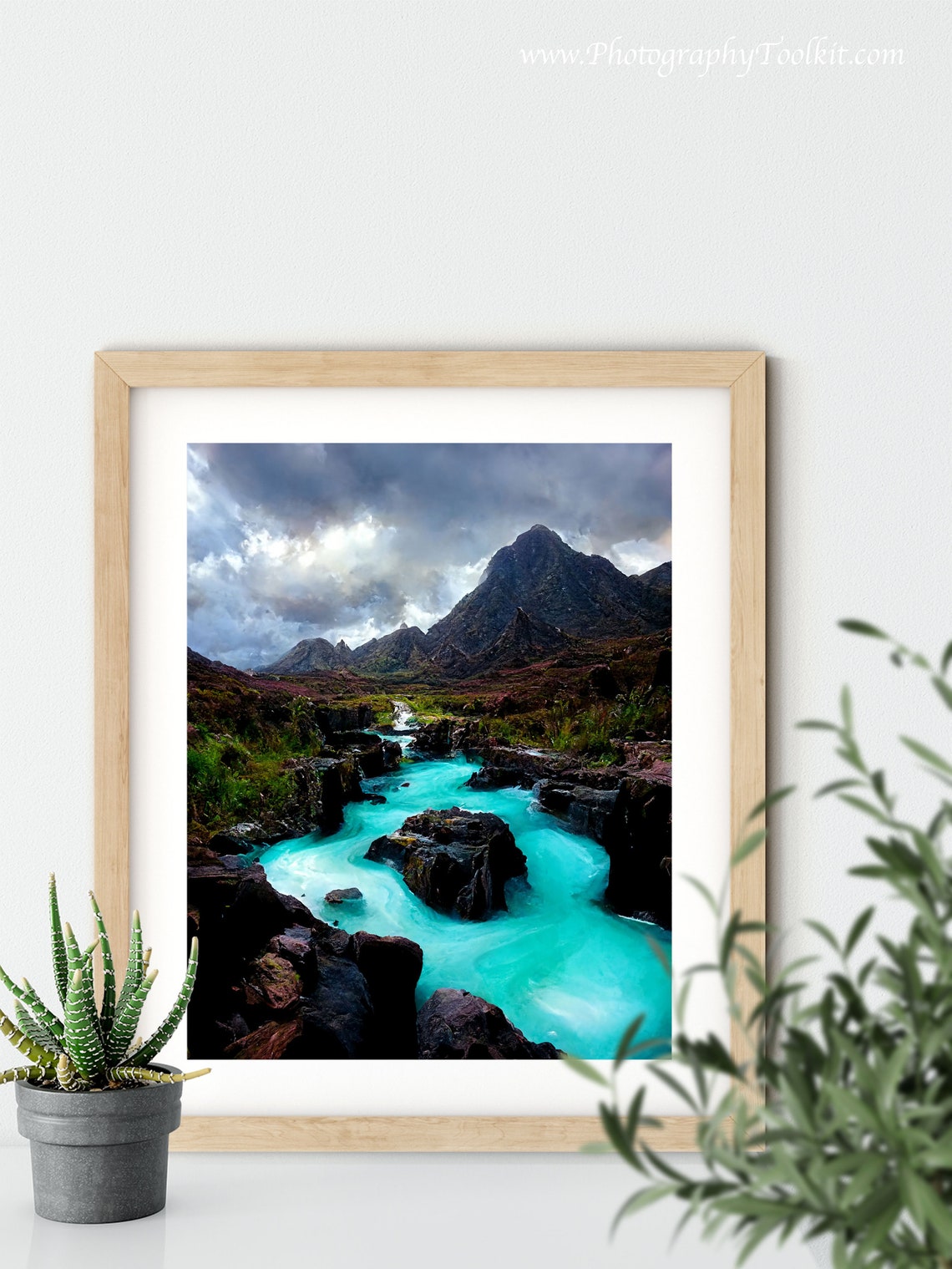 Turquoise Glacial River Through Rocky Mountain Valley Dramatic Poster - Image 5
