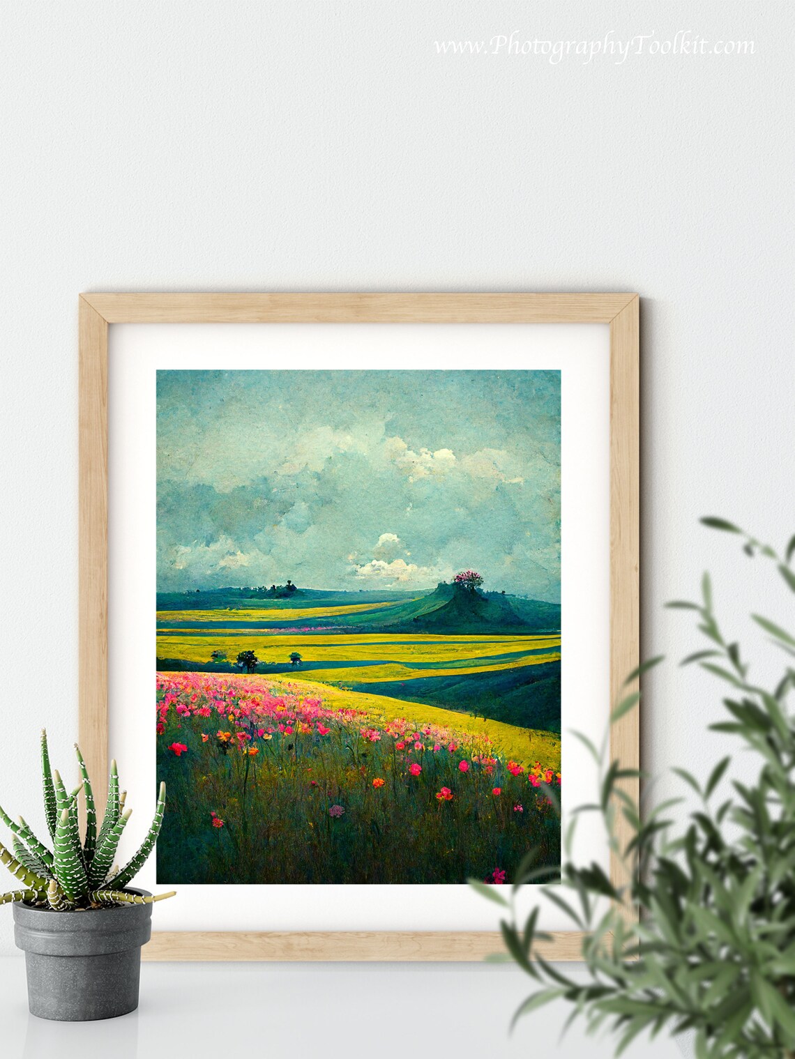 Spring Meadow Painting, Vintage Landscape Print - Image 5