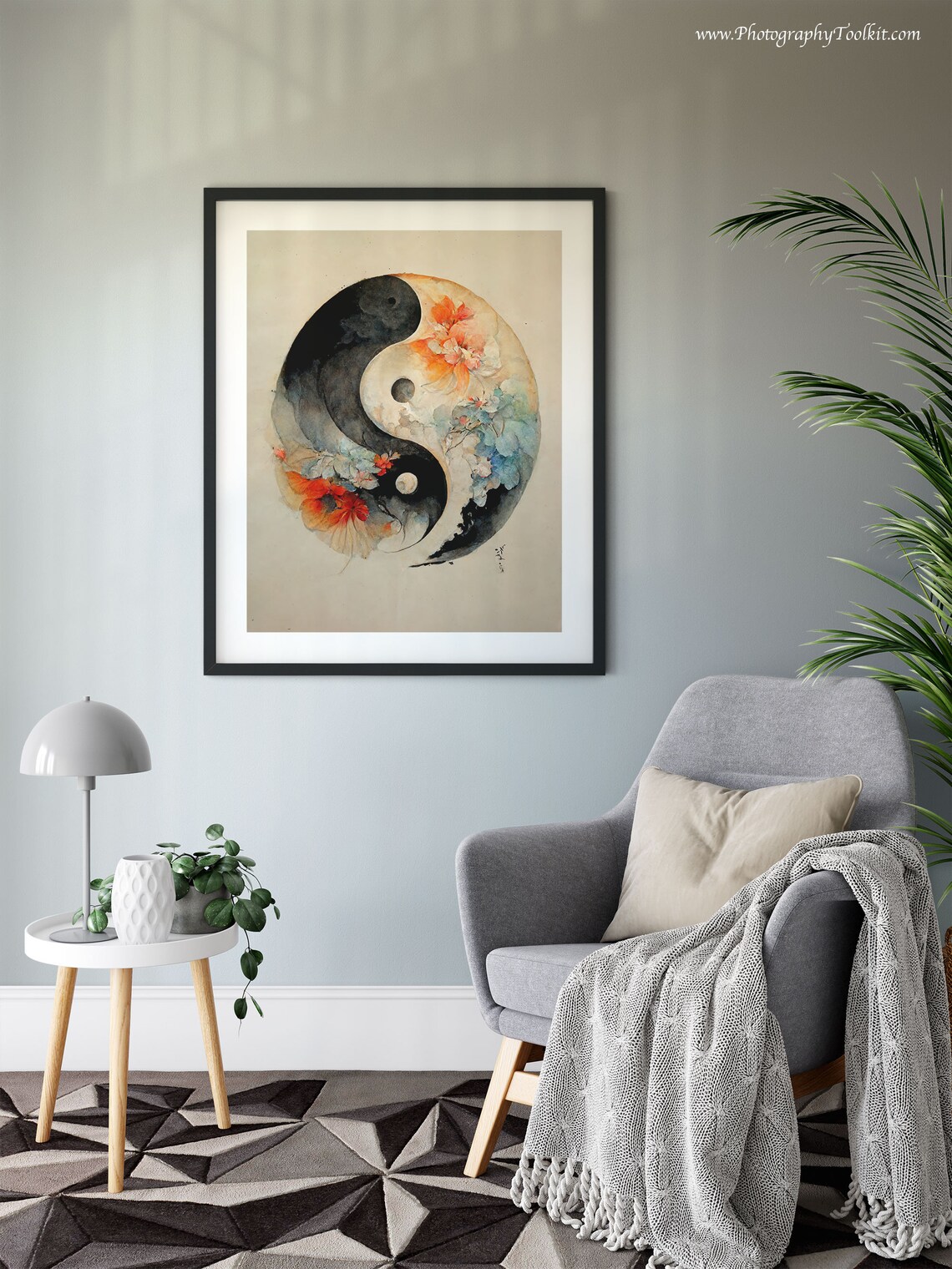Yin Yang Abstract Boho Zen Wall Art, Taoism Print - Image 6