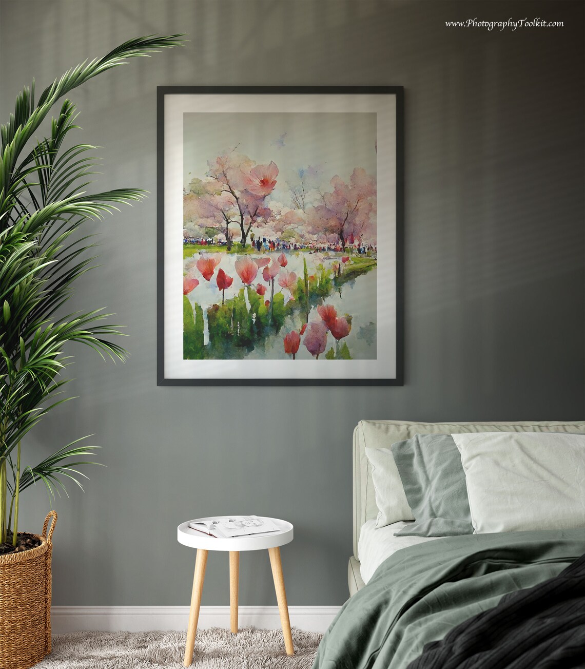 Tulip Field Landscape Art Print, Vintage Floral - Image 3