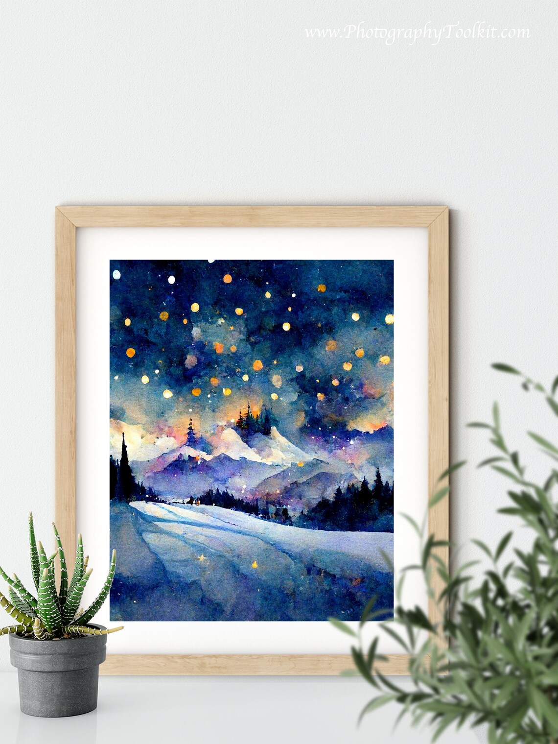 Ice Skating Landscape Art Print, Winter Forest - Image 5