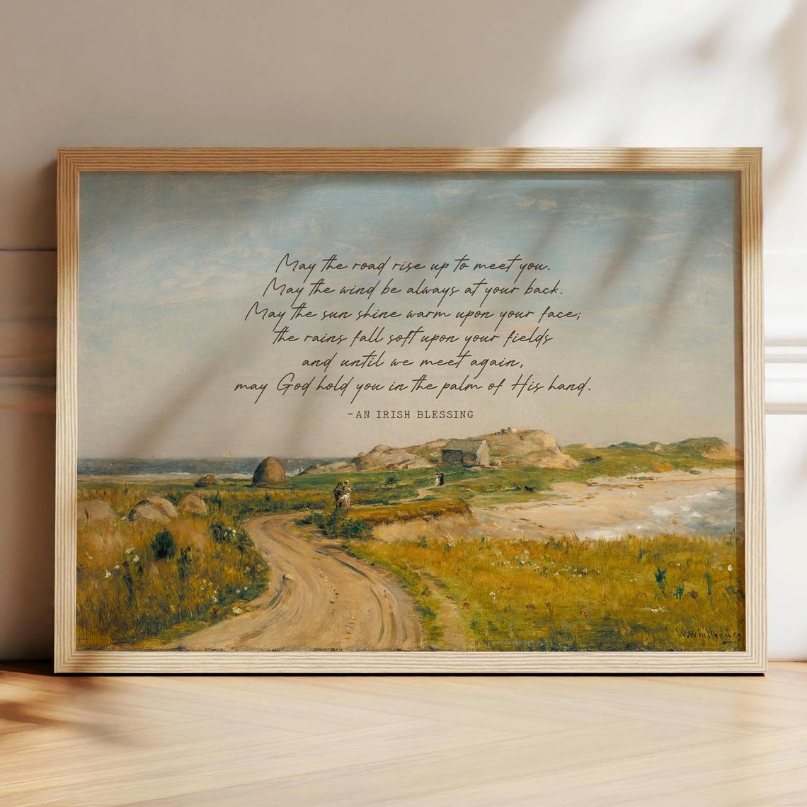 Irish Blessing Vintage Print May The Road Rise Up To Meet You Antique Oil Painting Of Ireland Housewarming New House Gift