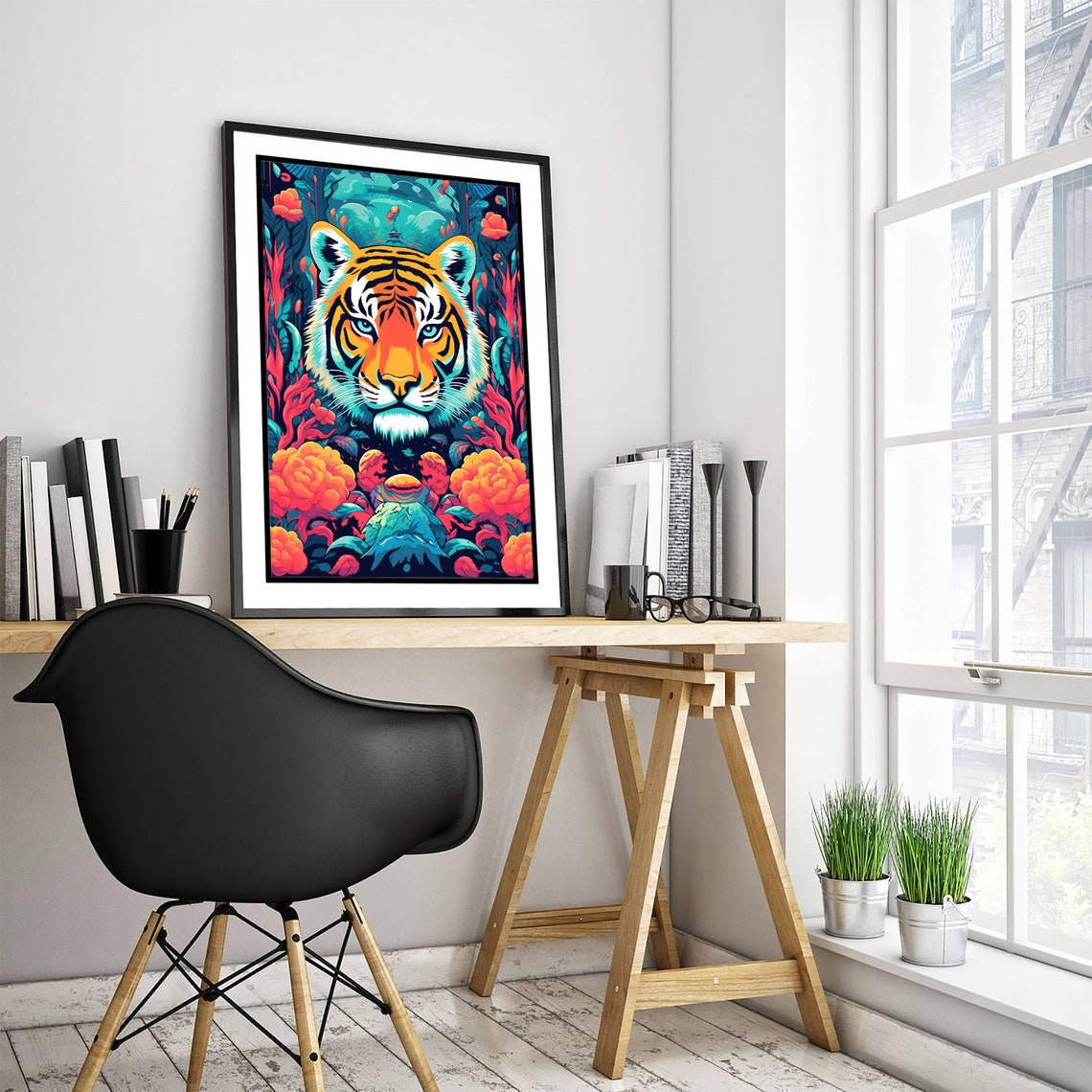 Hallucinogenic Tiger Art Print Poster Painting Museum Quality Giclee Home Wall Dcor - Image 3