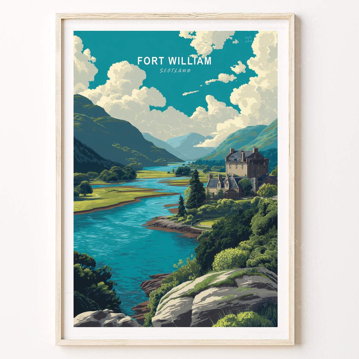 Fort William Scotland Highlands Loch Evening Light Travel Print