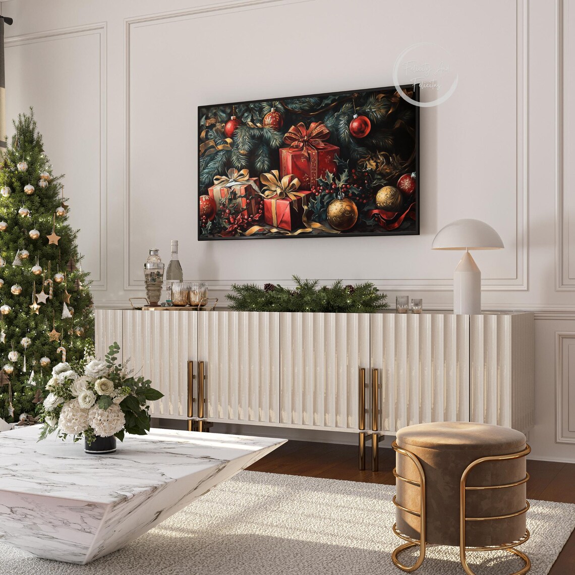 Dark Academia Christmas Gifts Still Life Frame TV Art Poster - Image 6