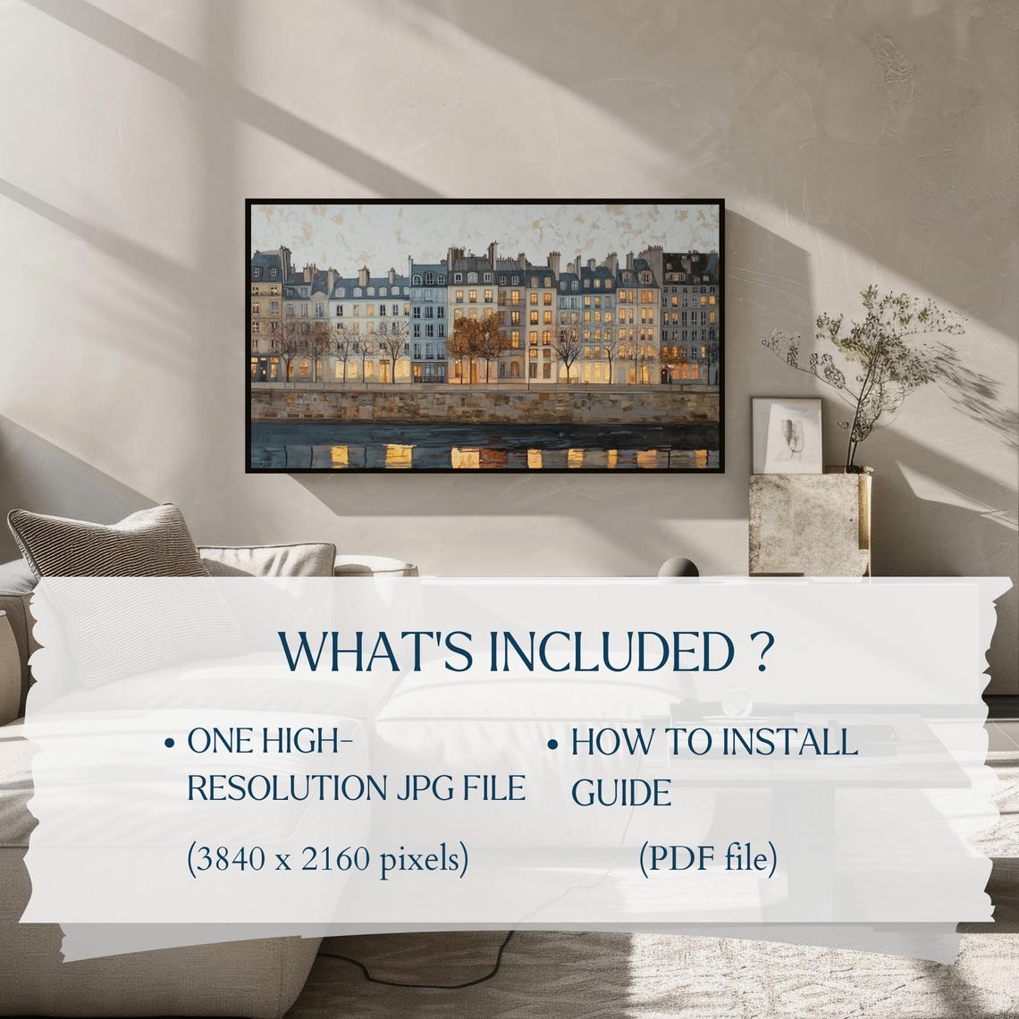 Paris Riverside Evening Glow Haussmann Architecture Wall Art - Image 2